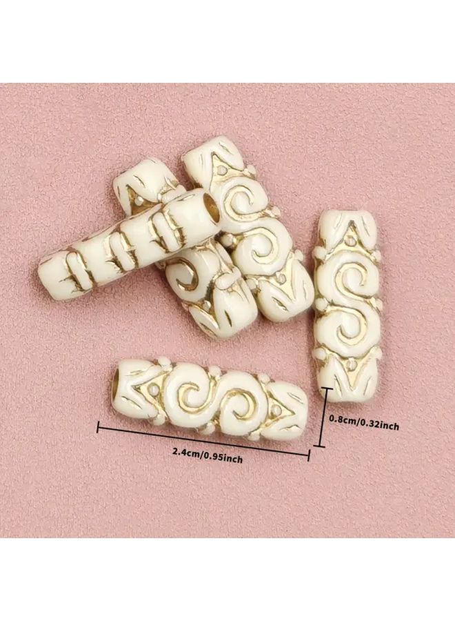 Red Copper On White Square Beads For Jewelry Making Keychains DIY Crafts - Image 4
